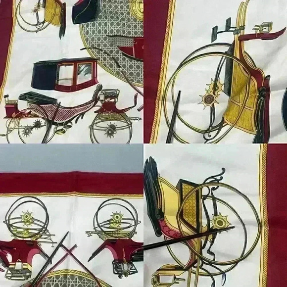 Hermes Les Voitures A Transformation Silk Scarf Vintage La Perriere Equestrian - Picture 11 of 16